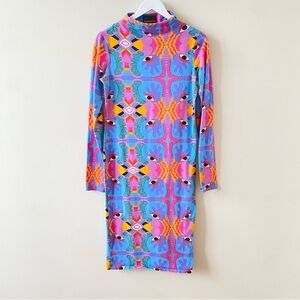 Nooworks Demi Mucci Colorful Patterned Long Sleeve Dress Women’s Size Medium